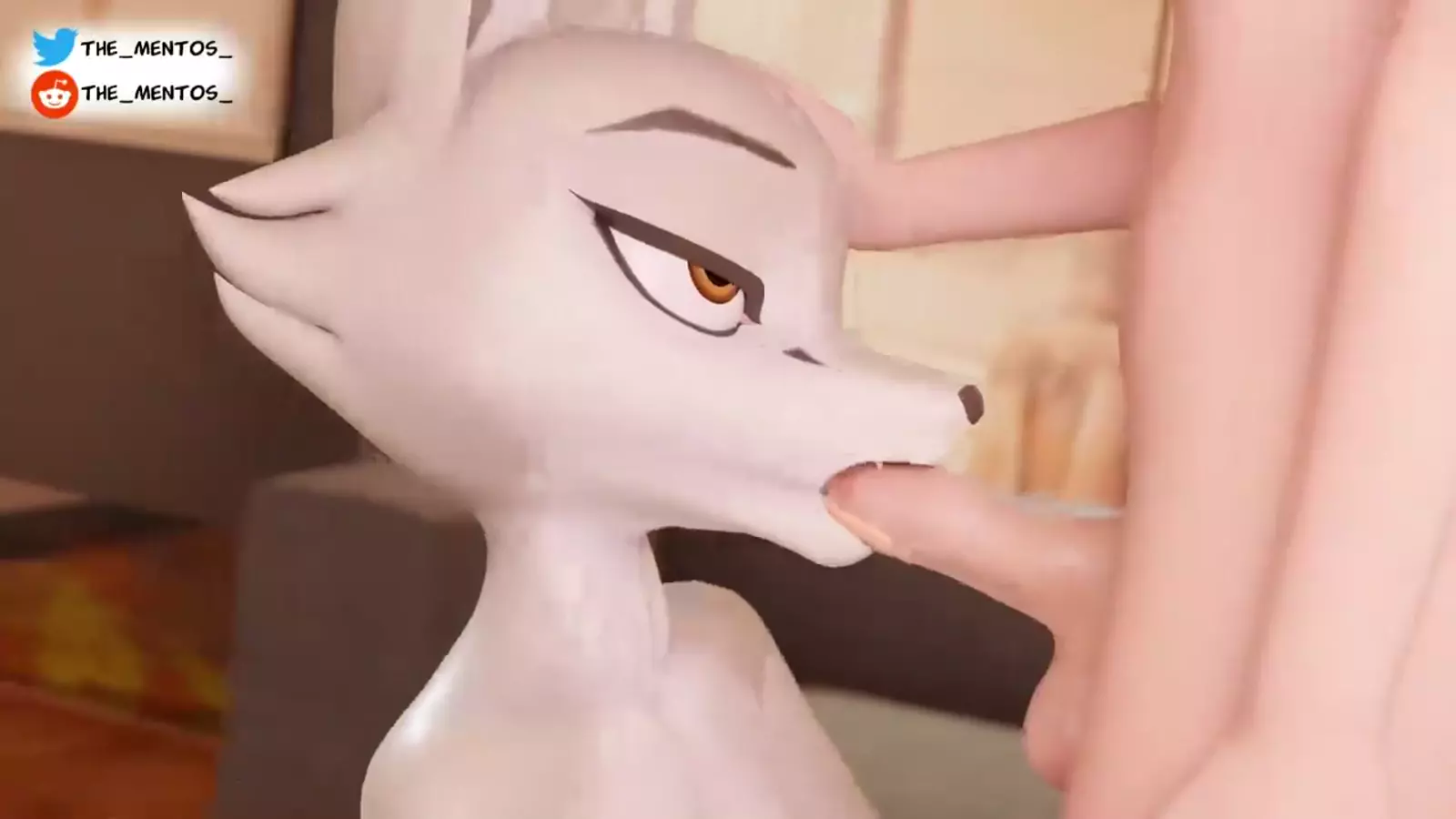 A animal hum character in an cum anime setting with cum on themselves